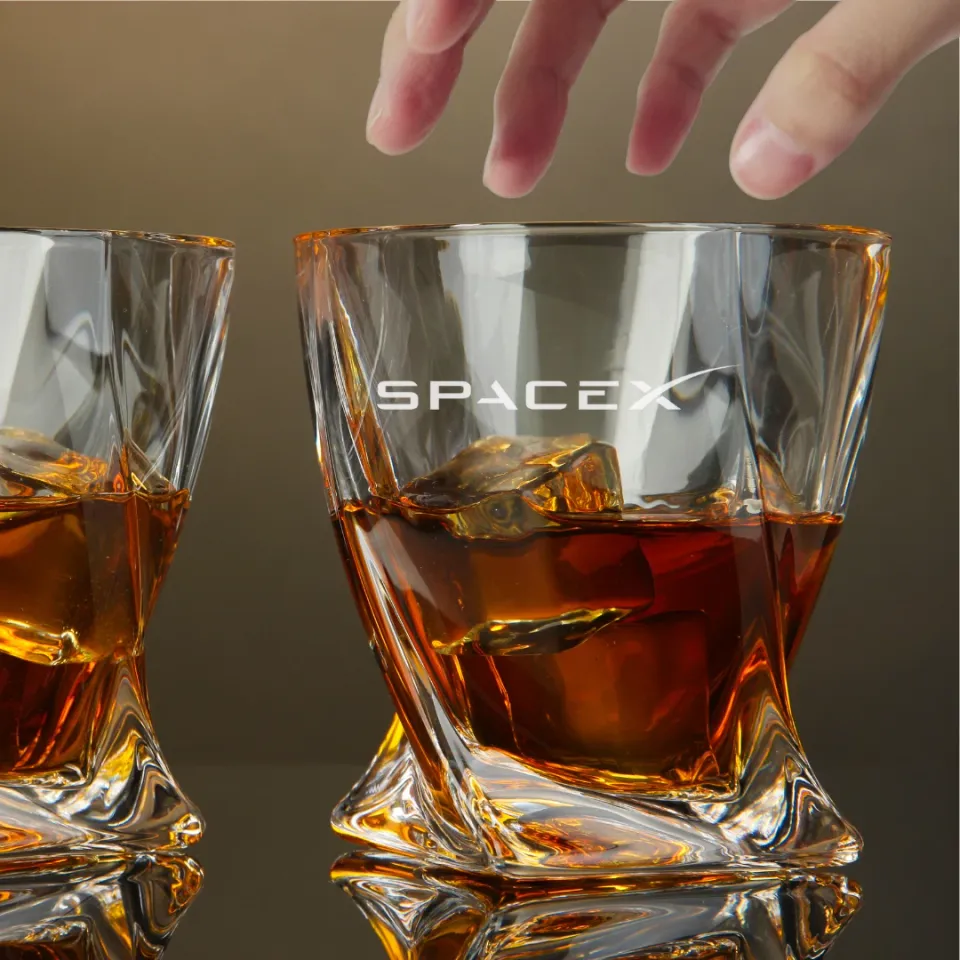 Engraved Nasa and SpaceX Whiskey Glass – Twisted Rocks Glass