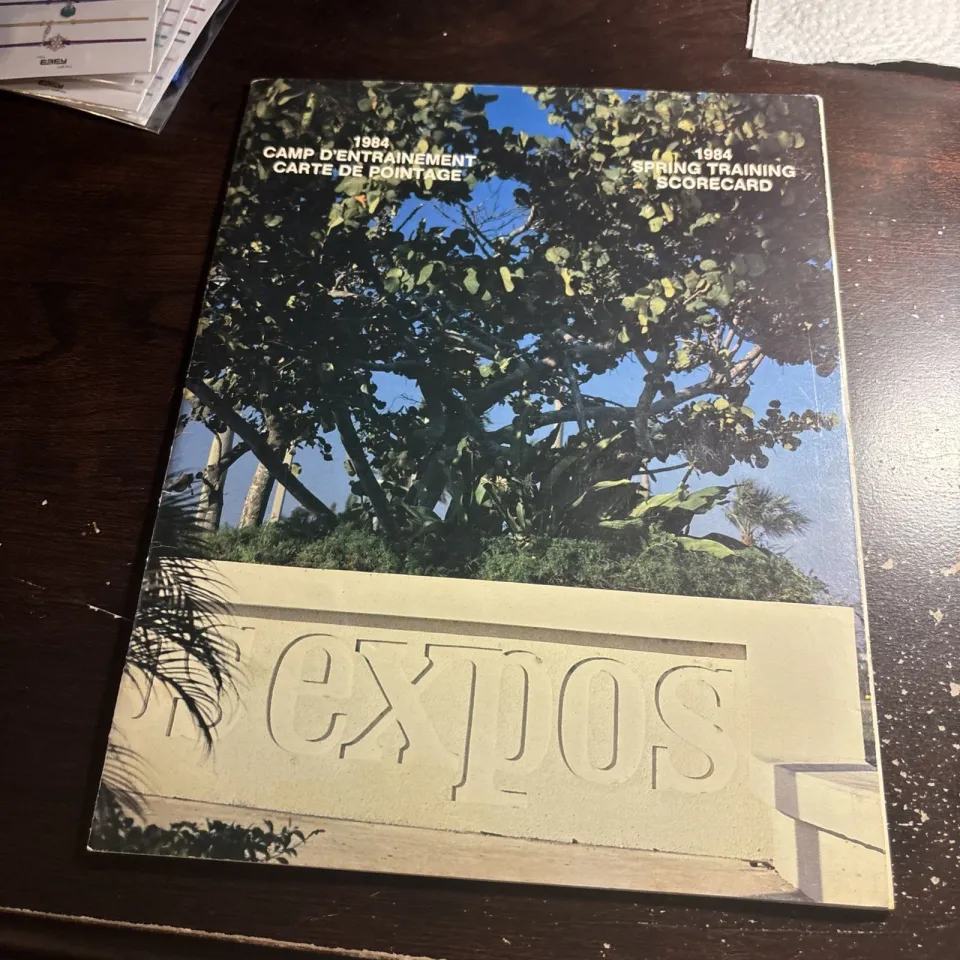 Vintage 1984 MONTREAL EXPOS Spring Training Program Dawson Raines Postcard Rose