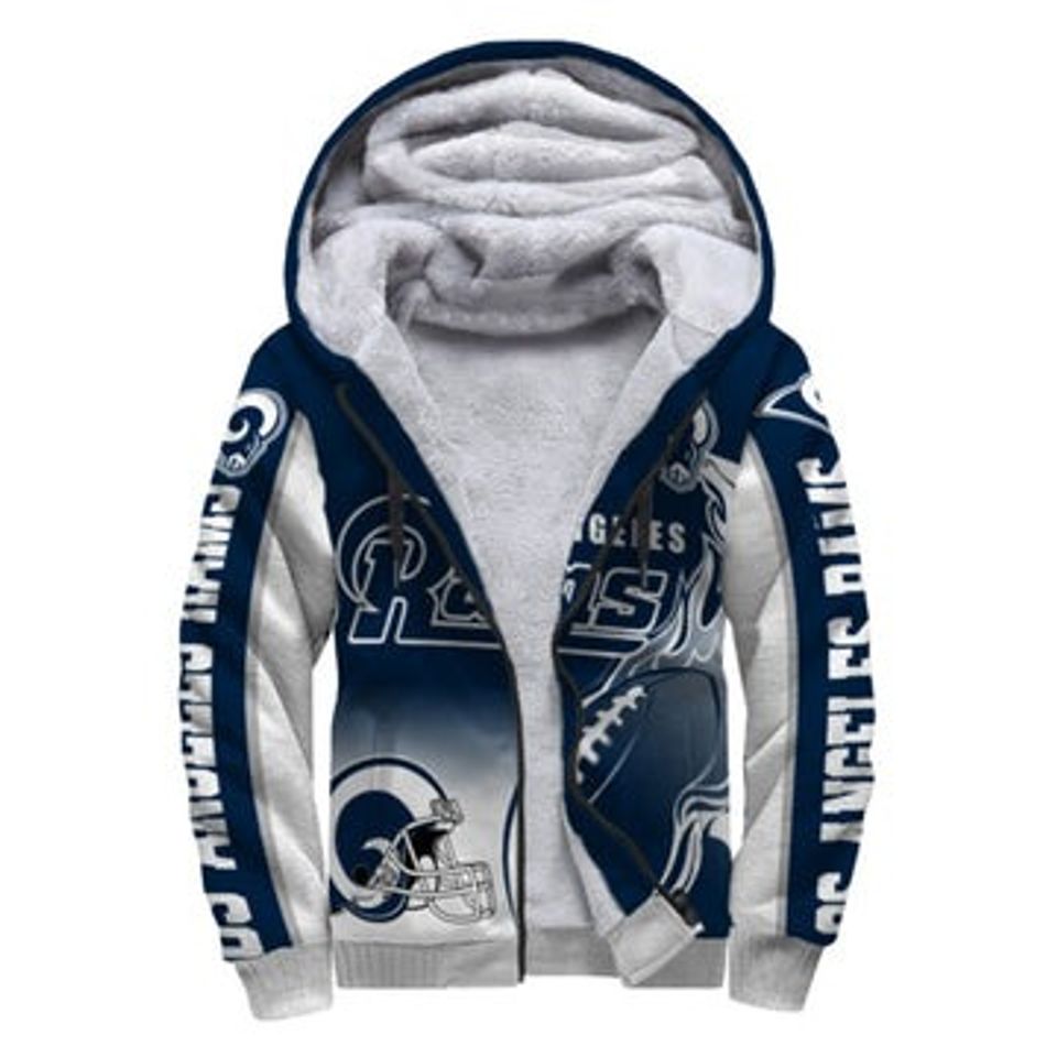 Los Angeles Rams Fleece Jacket Printed Ball Flame 3D