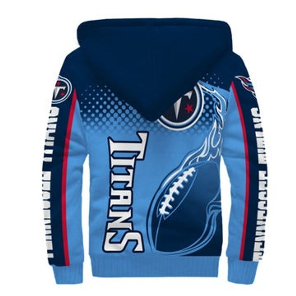 Tennessee Titans Fleece Jacket Printed Ball Flame 3D