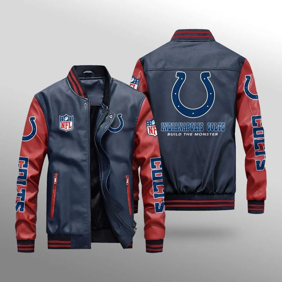 Indianapolis Colts Leather Varsity Jackets, Football Jacket