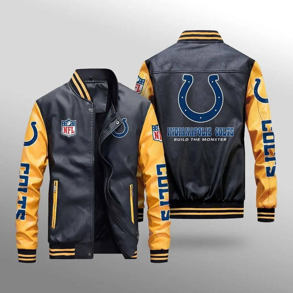 Indianapolis Colts Leather Varsity Jackets, Football Jacket