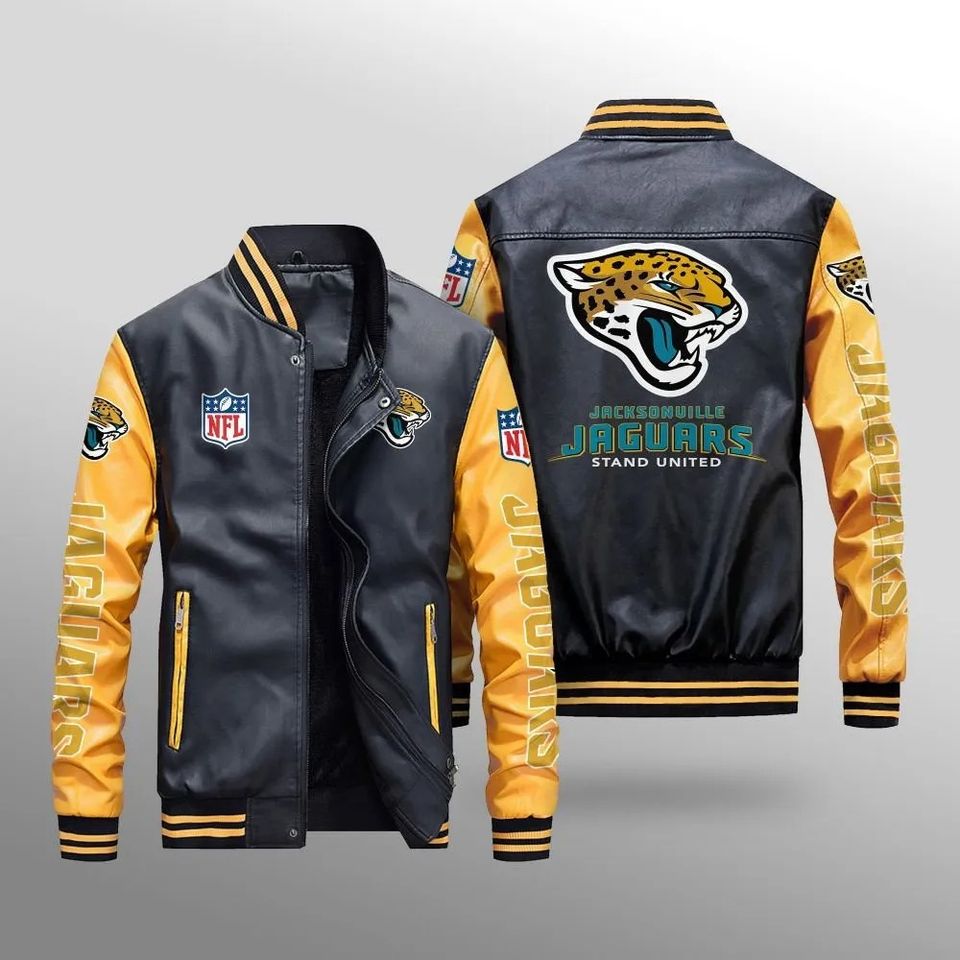 Jacksonville Jaguars Leather Varsity Jackets, Football Jacket