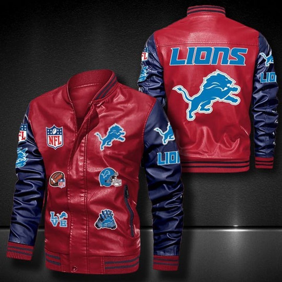 Men’s Detroit Lions Leather Varsity Jackets