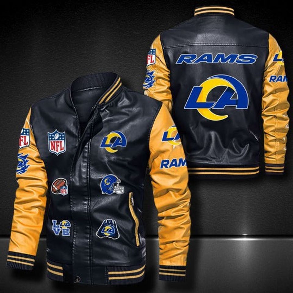 Men’s Los Angeles Rams Leather Jacket , Football Jacket, Game Day Merch