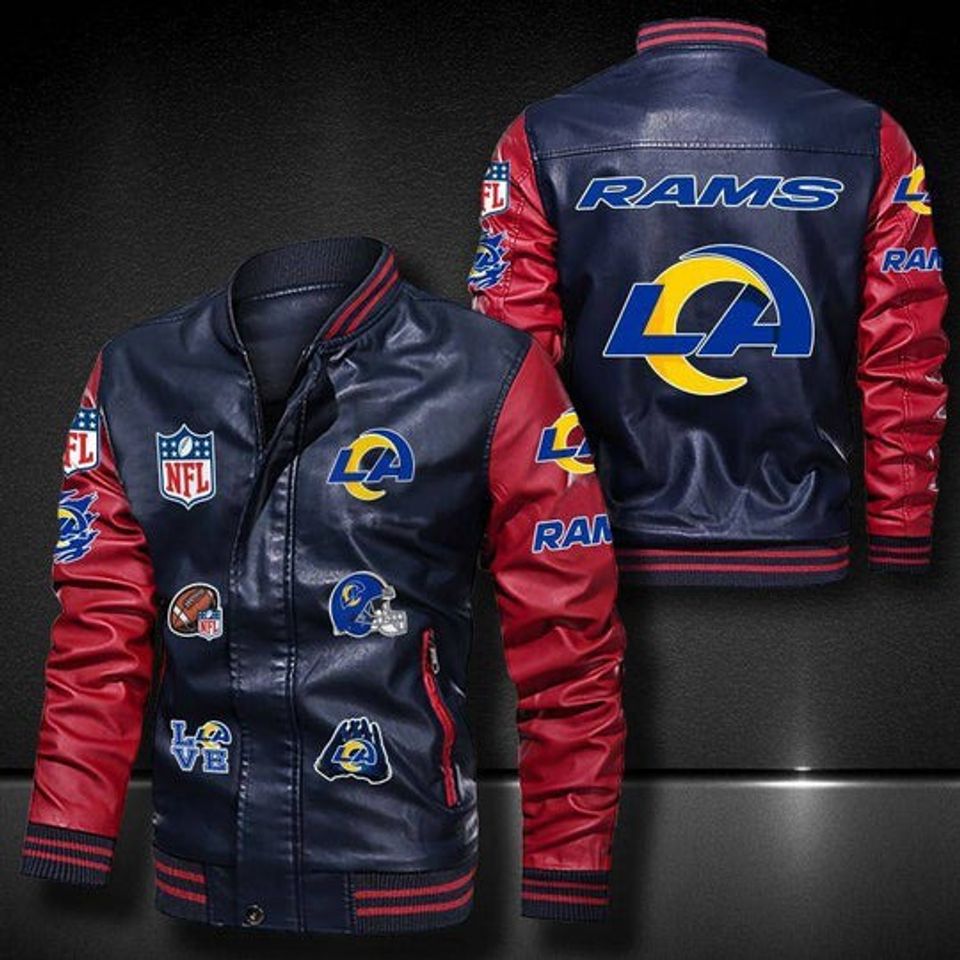 Men’s Los Angeles Rams Leather Jacket , Football Jacket, Game Day Merch