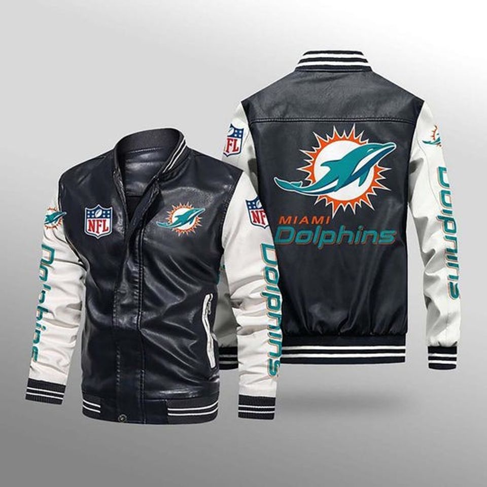Miami Dolphins Leather Varsity Jackets