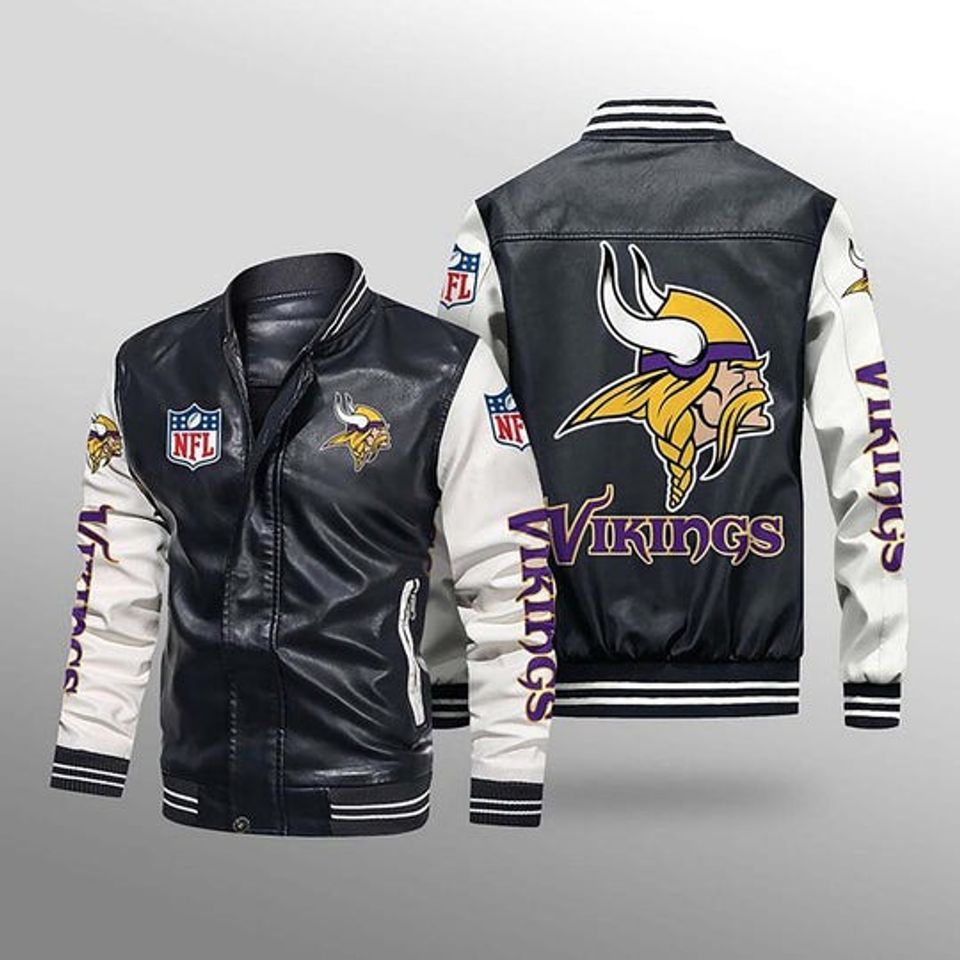 Minnesota Vikings Leather Varsity Jackets