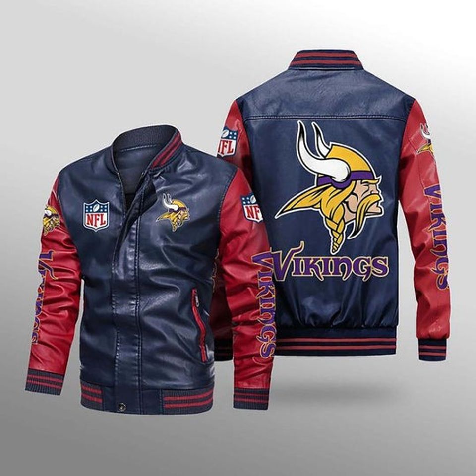 Minnesota Vikings Leather Varsity Jackets