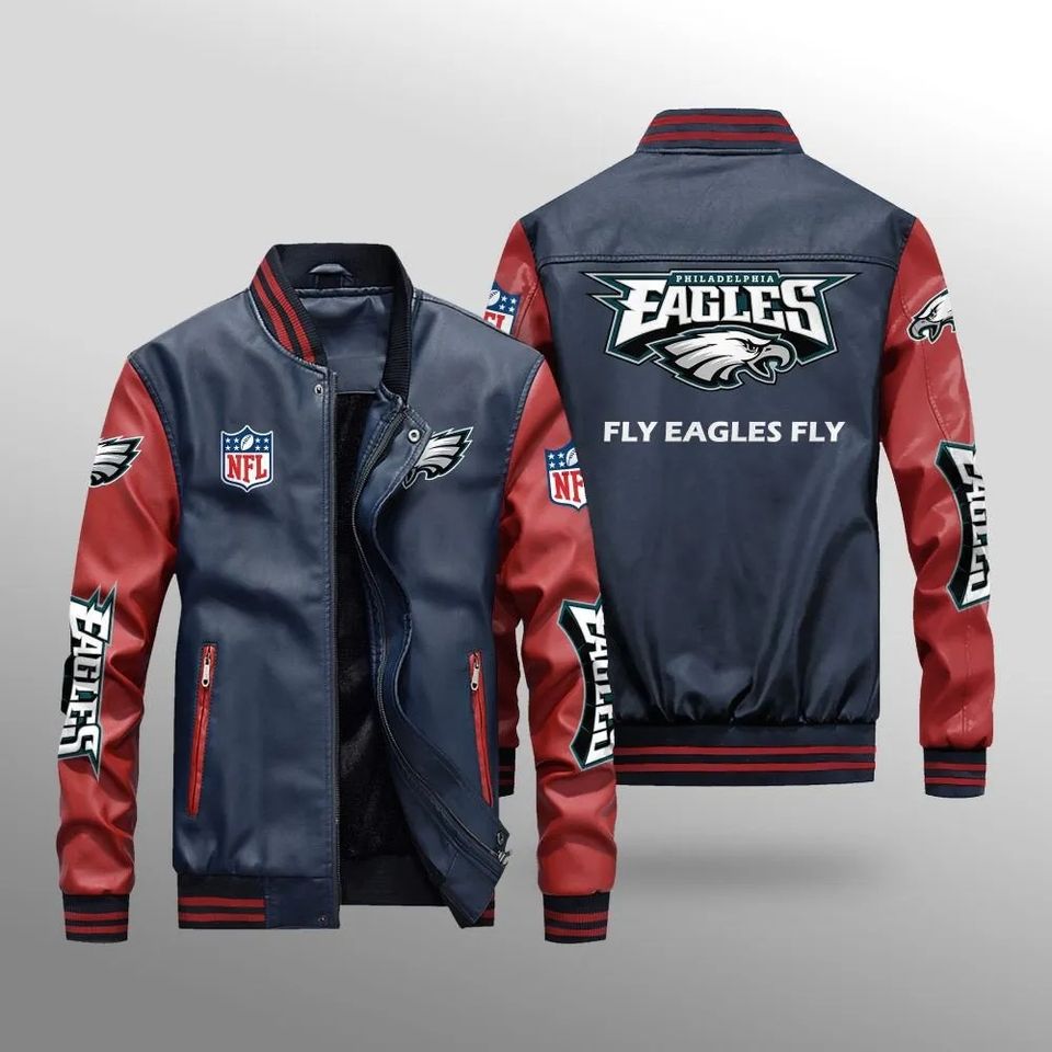 Philadelphia Eagles Leather Varsity Jackets, Football Jacket