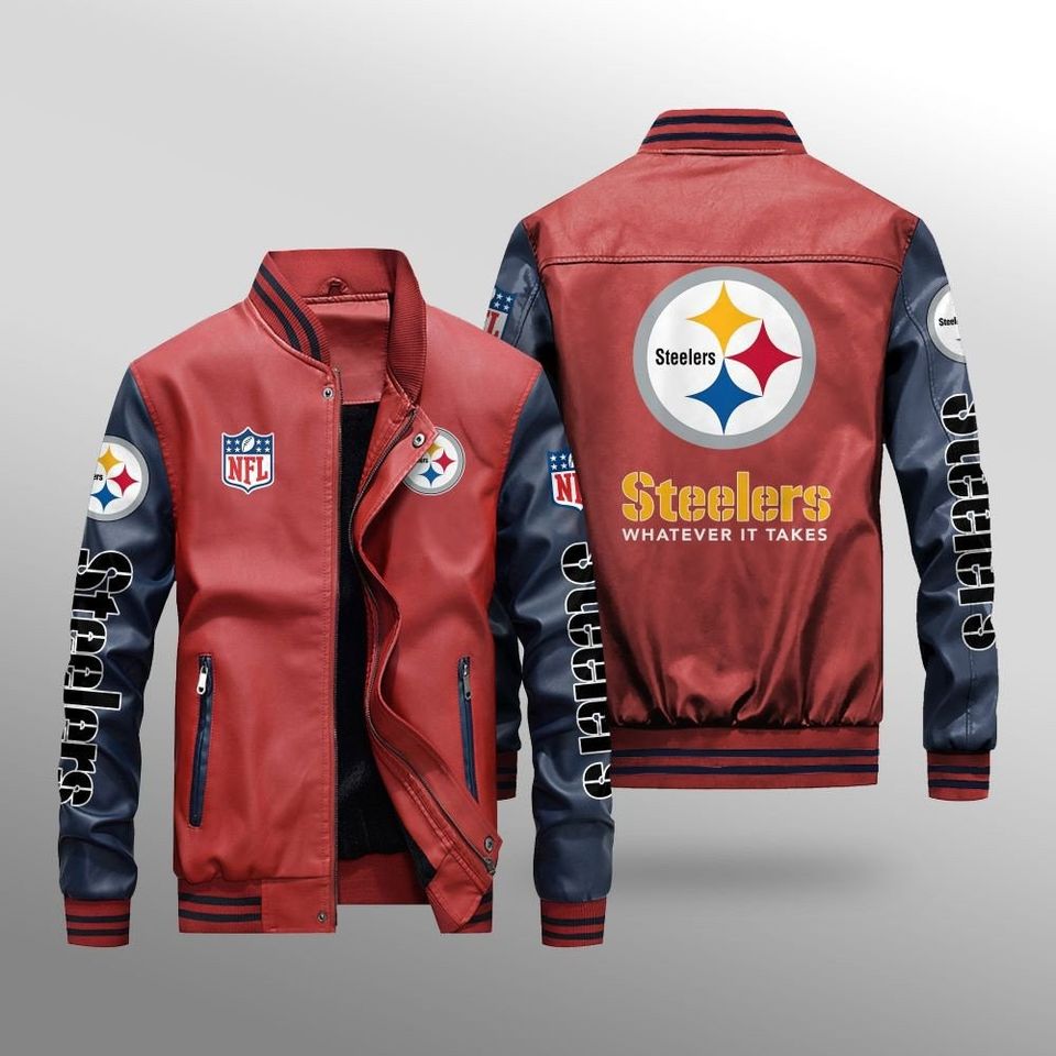 Pittsburgh Steeler Leather Varsity Jackets, Football Jacket