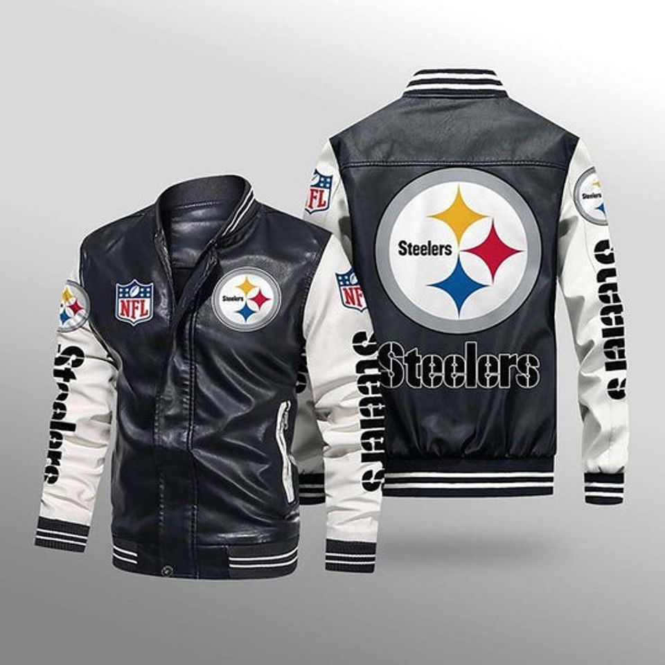 Pittsburgh Steeler Leather Varsity Jackets
