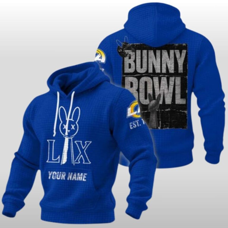 2026 LA Rams Bad Bunny Bowl LX Waffle Hoodie