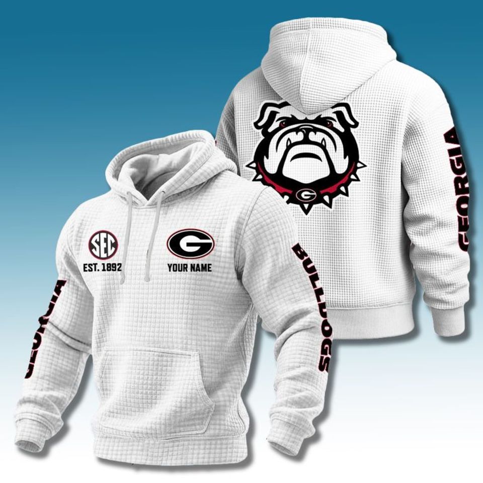 GA bulldogs EST 1892 Waffle Hoodie
