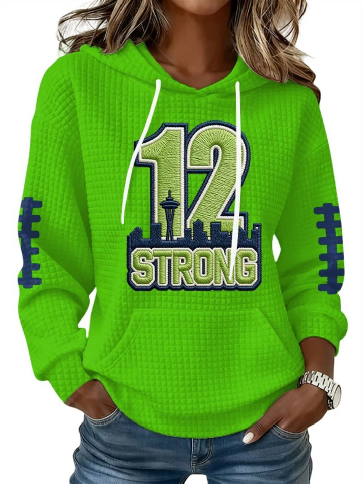 2026 Seahawks 12 Strong Waffle Hoodie