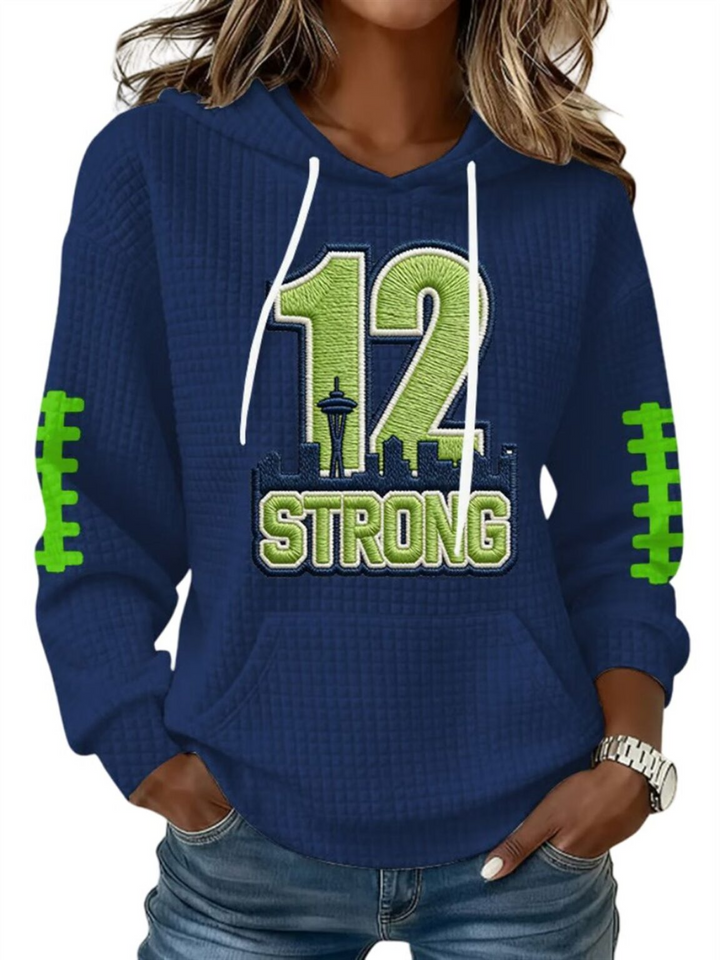 2026 Seahawks 12 Strong Waffle Hoodie