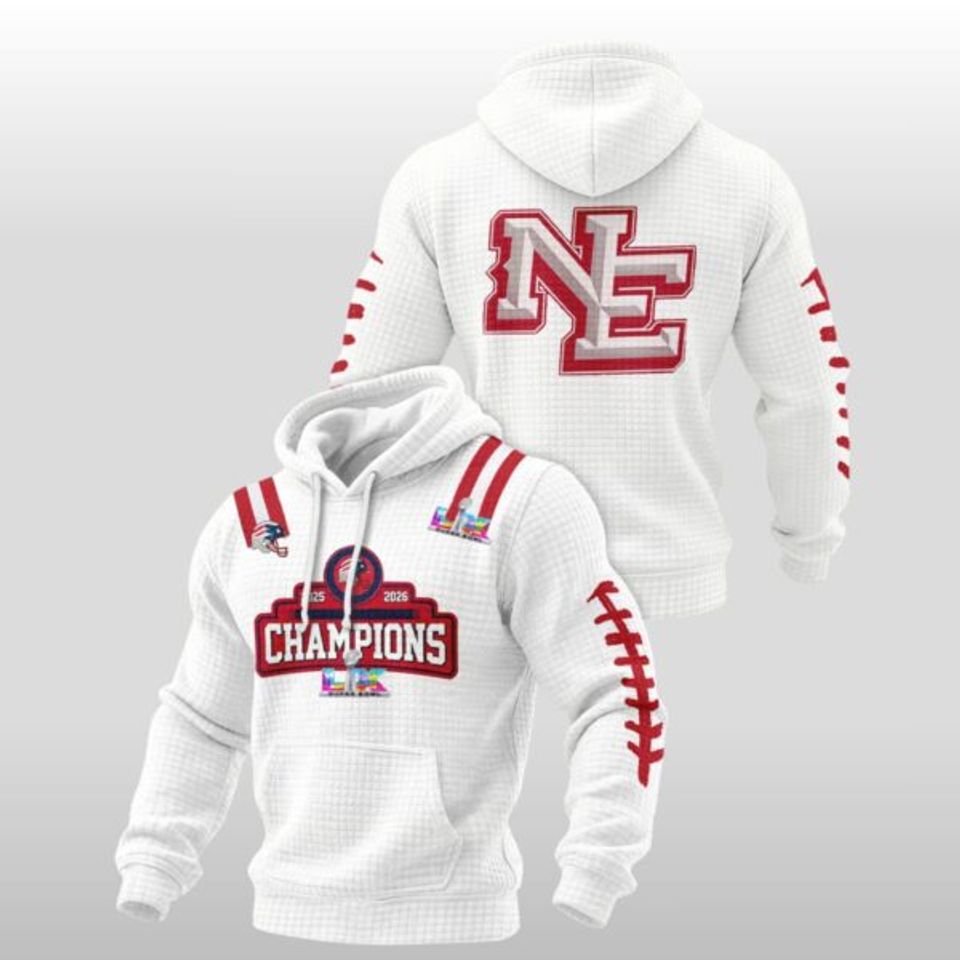 NE Patriots LIX Bowl Champions Waffle Hoodie