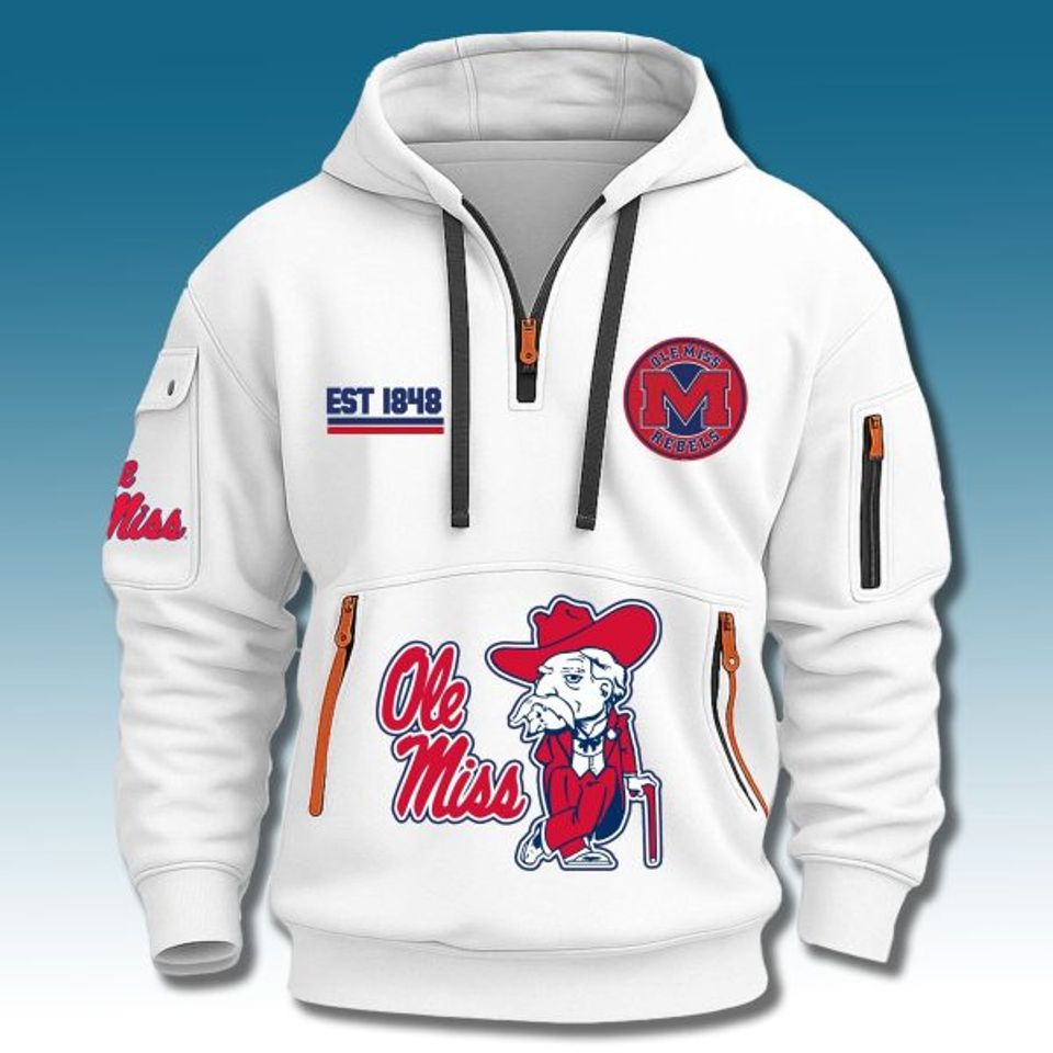 Ole Miss Rebels EST 1848 Quarter Zip Hoodie
