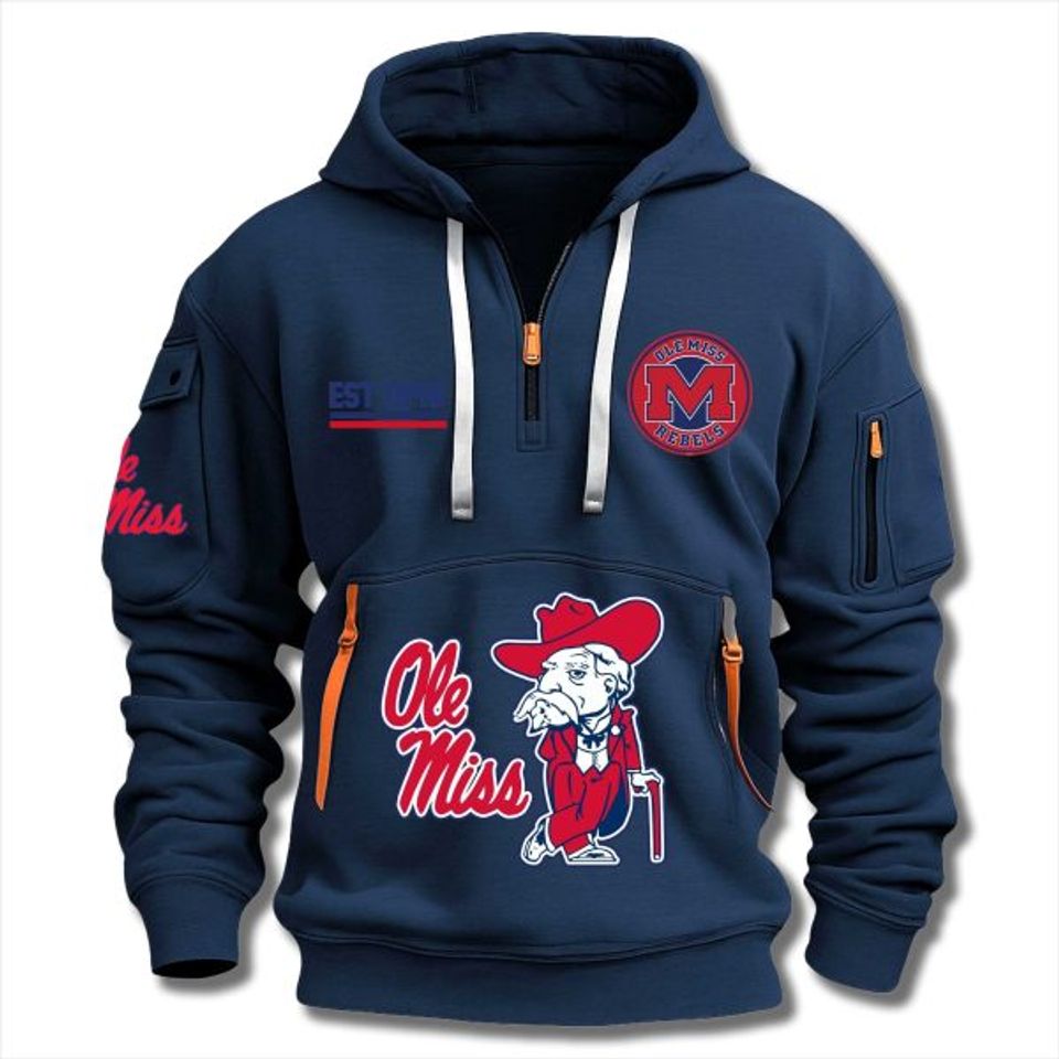 Ole Miss Rebels EST 1848 Quarter Zip Hoodie