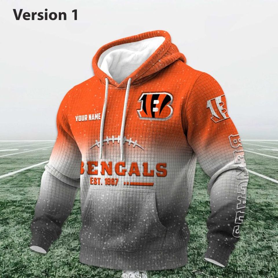Personalized Bengals EST 1967 Football Waffle Hoodie