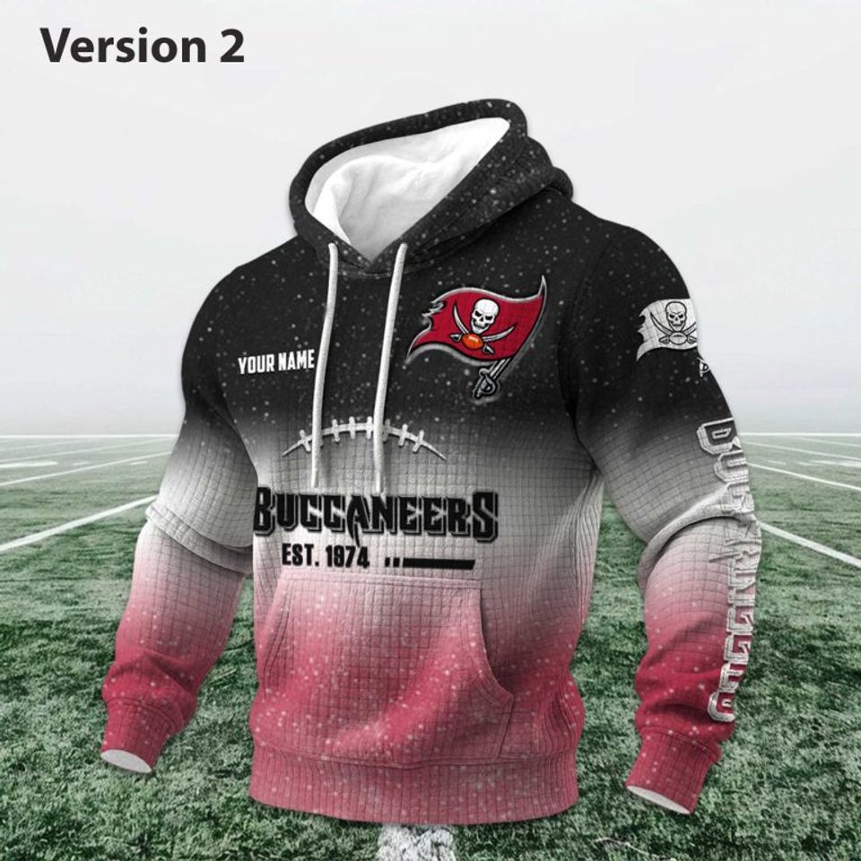 Personalized Buccaneers EST 1974 Football Waffle Hoodie