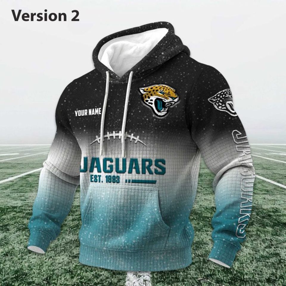 Personalized Jaguars EST 1993 Football Waffle Hoodie