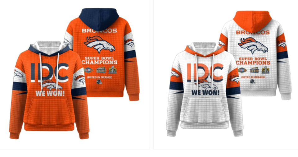 Broncos IDC We Won Super Bowl Champions Waffle Hoodie