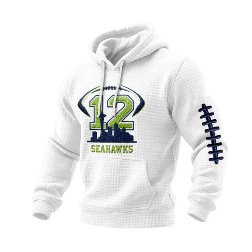 Seahawks 12th Man Seattle City Waffle Hoodie