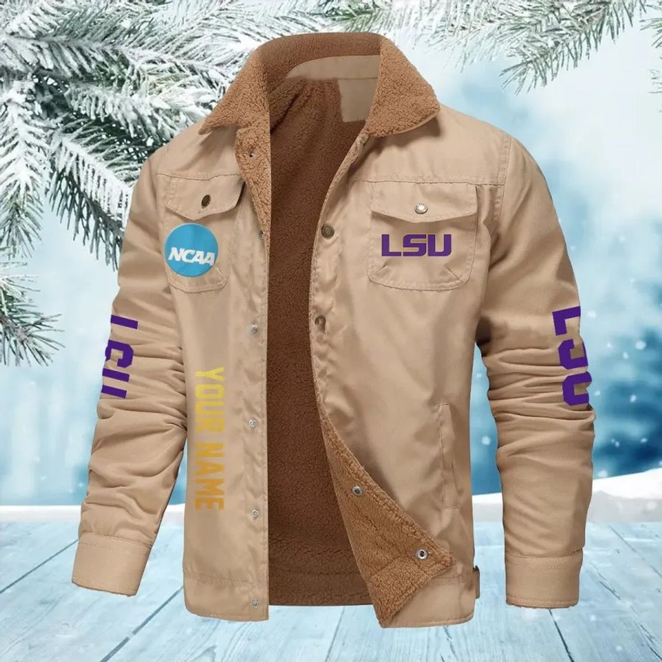 Lsu Tigers New Personalized Winter Fleece Bomber Jacket