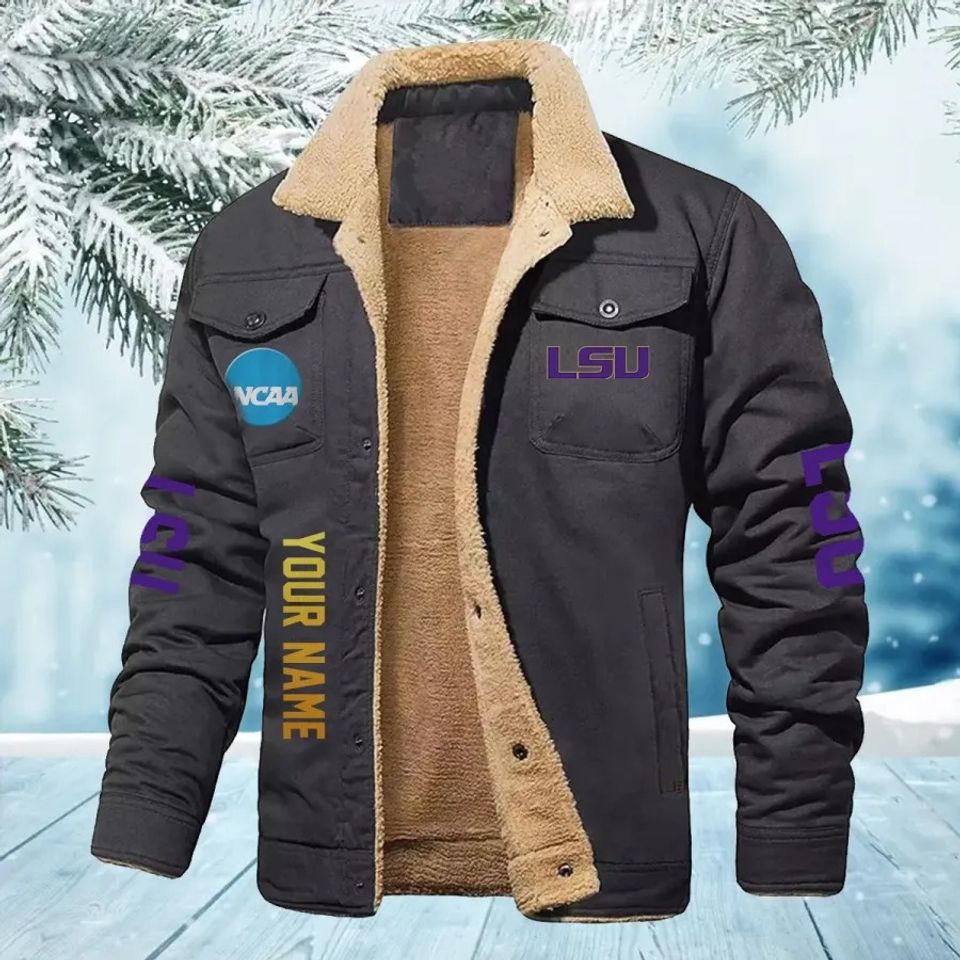 Lsu Tigers New Personalized Winter Fleece Bomber Jacket