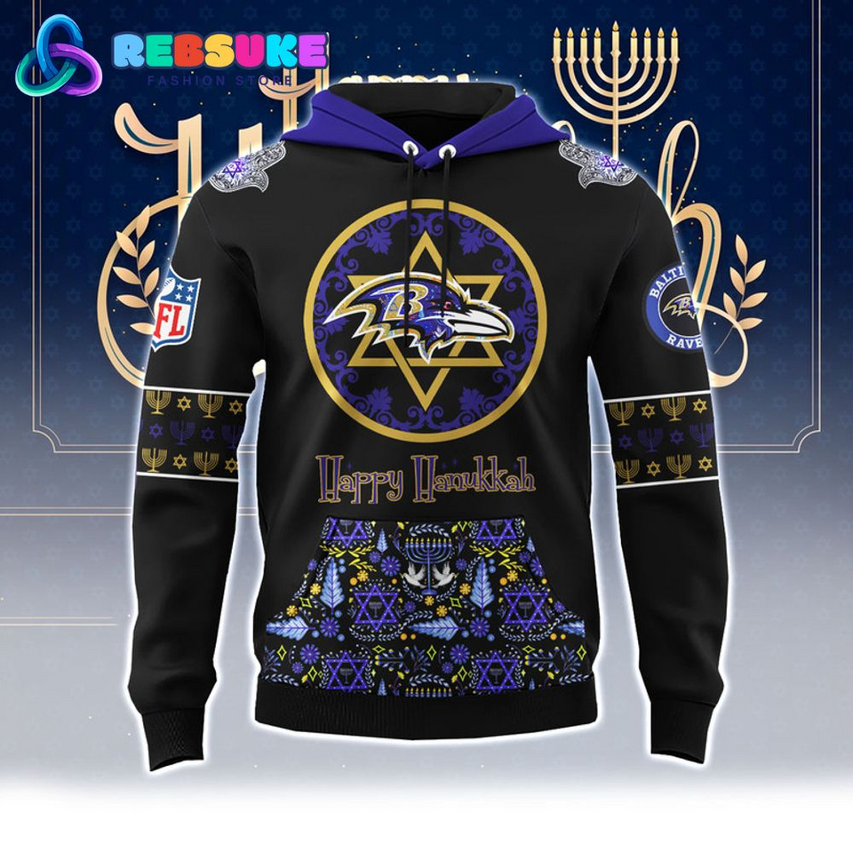 Baltimore Ravens football Hanukkah Holiday Hoodie