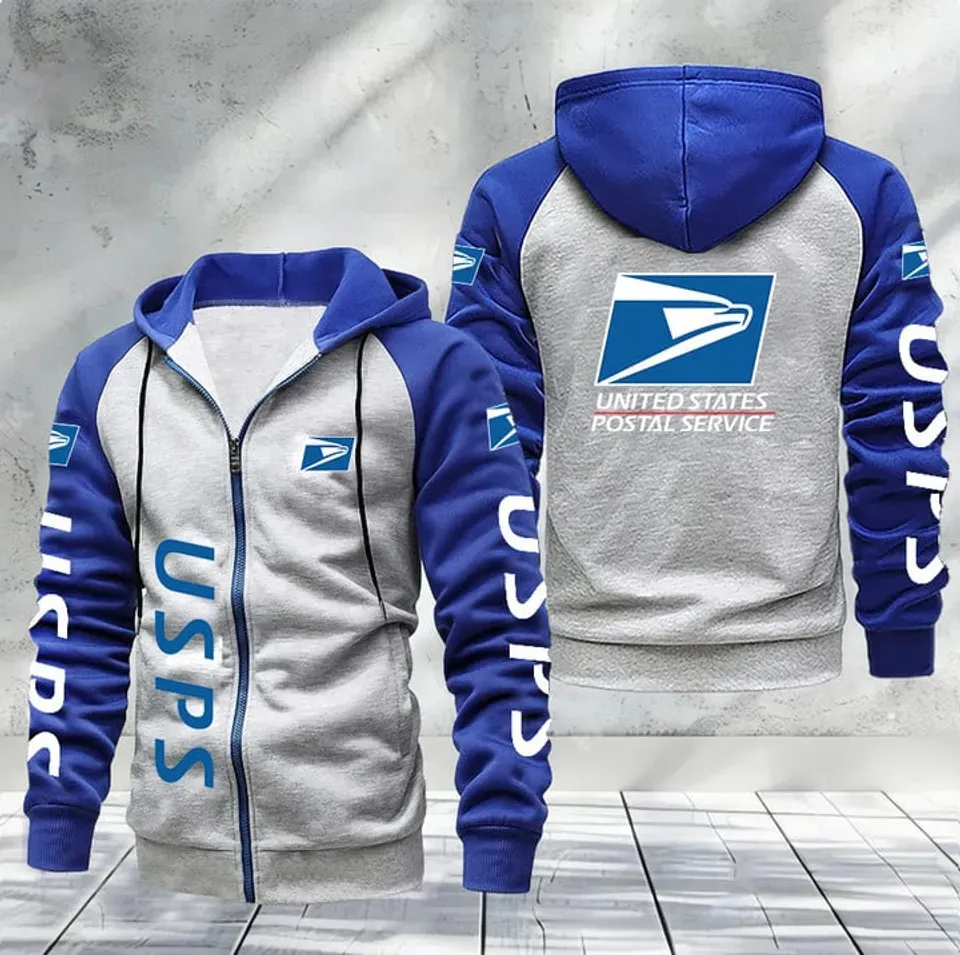 Custom Name Postal Worker Men's Raglan Full Zip Hoodies