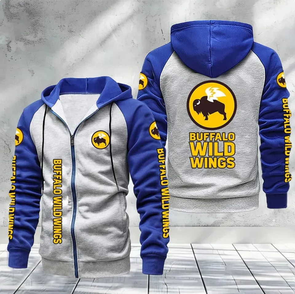 Buffalo Wild Wings Men's Raglan Full Zip Hoodies