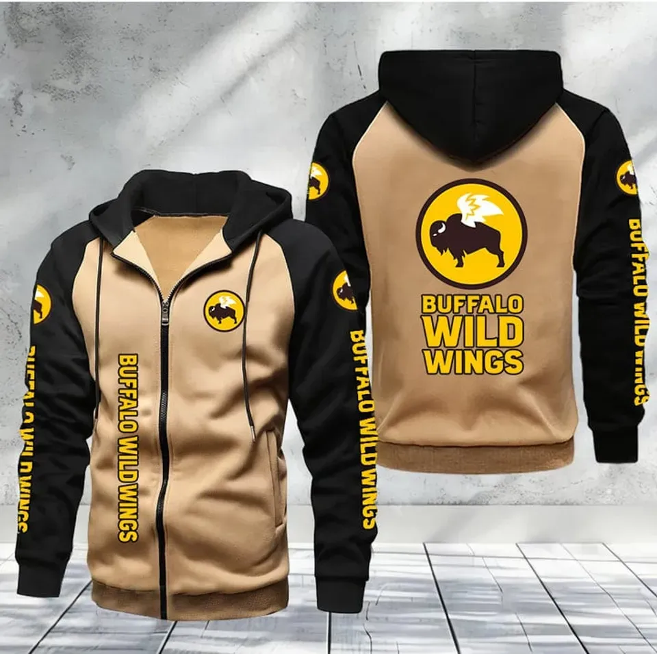 Buffalo Wild Wings Men's Raglan Full Zip Hoodies