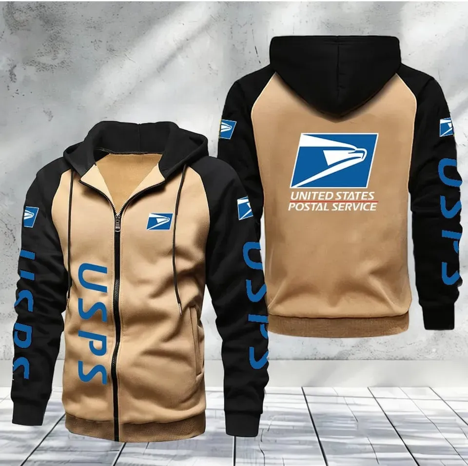 Custom Name Postal Worker Men's Raglan Full Zip Hoodies
