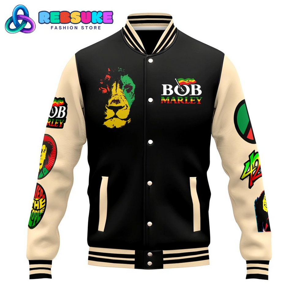 Bob Marley 80th Anniversary King Of Reggae Baseball Jacket
