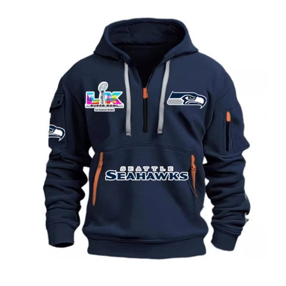 Seahawks Super Bowl LX Quarter Zip Hoodie