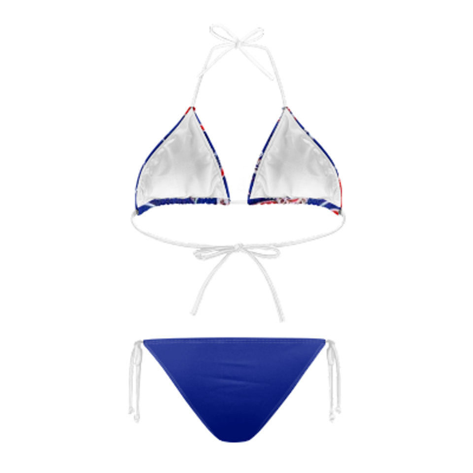 Chicago Cubs String Bikini Set, Two Piece Swimsuit Beachwear Sexy Bikini