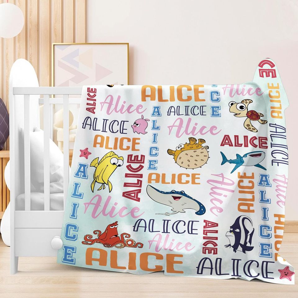 Personalized Finding Nemo Fleece Blanket, Disneyland Finding Nemo Blanket