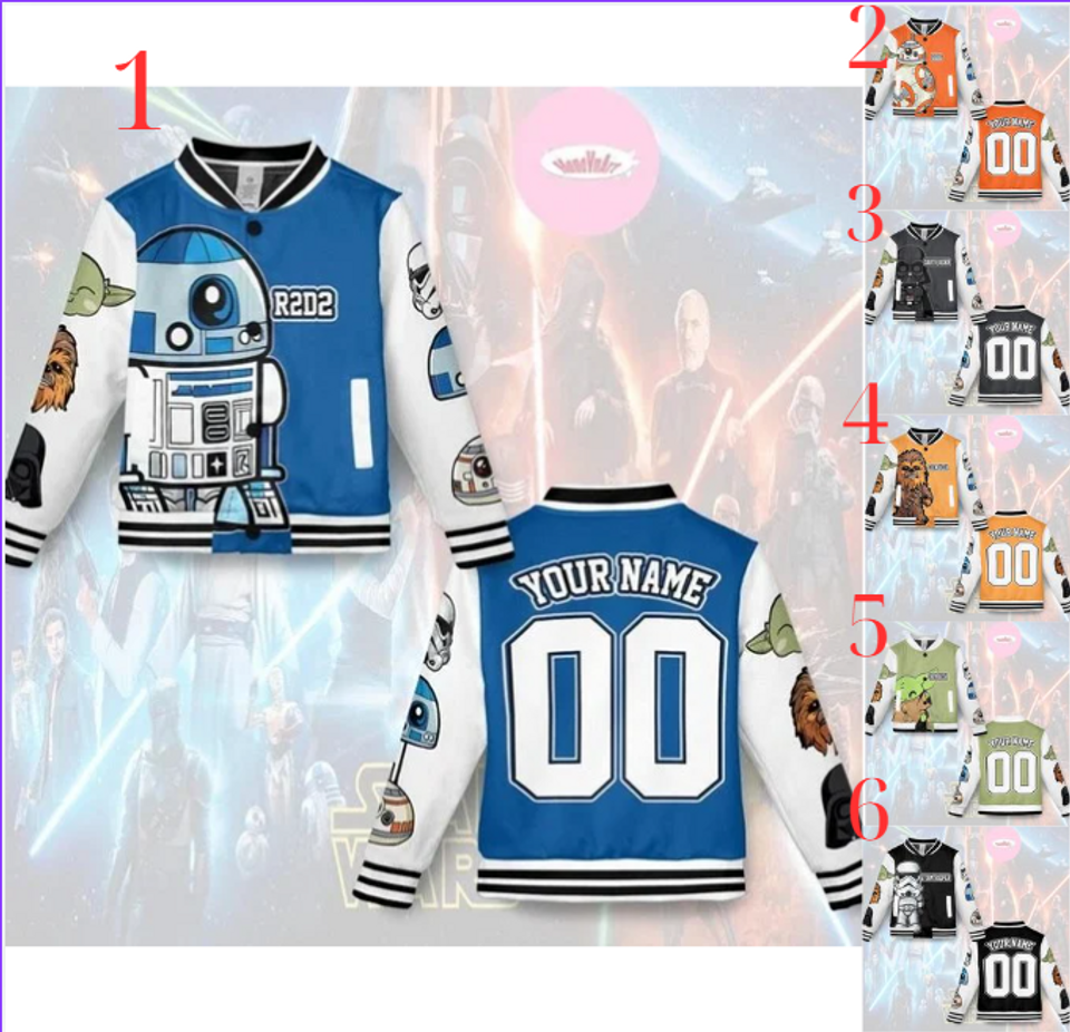 Custom Star Wars R2-D2 Droid Galaxy's Edge Characters Fan Gift Baseball Jacket