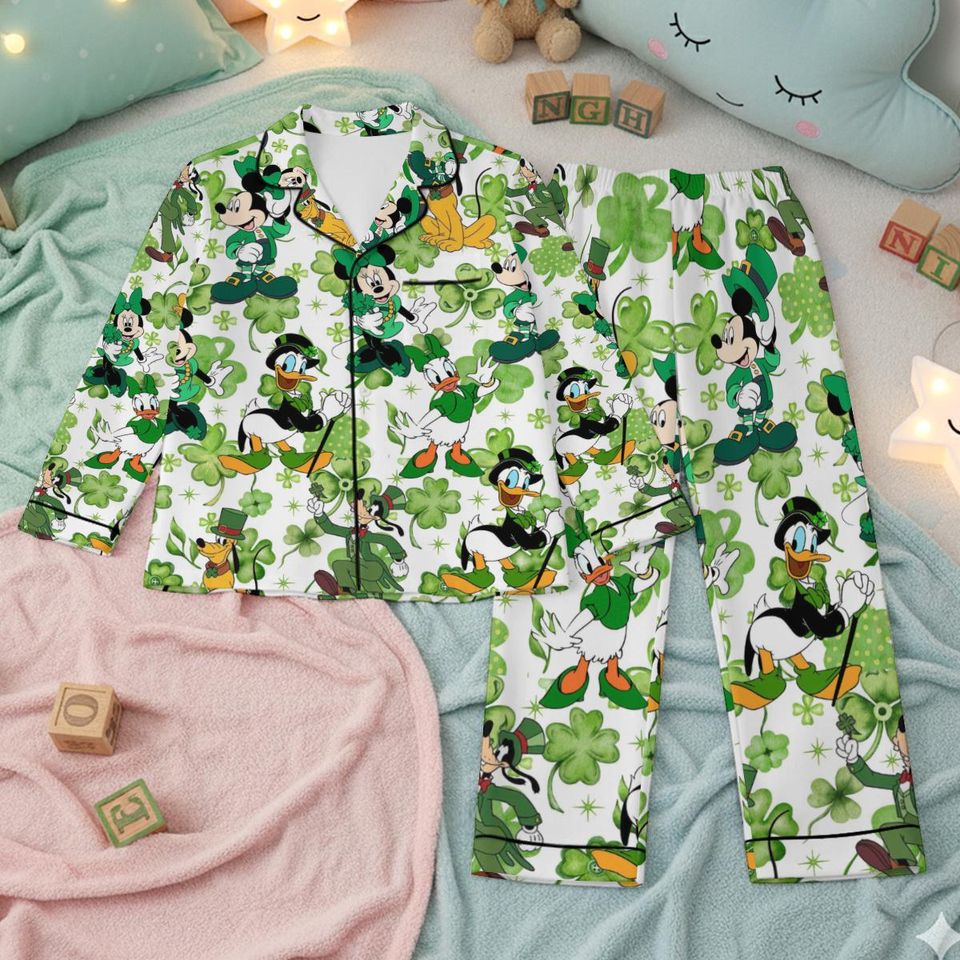 Discover St Patrick's Day Satin Pajamas Shirt, Patricks Day Pajamas Set, Pajama Set For Women, Pajama shorts for her, Patricks Day tee