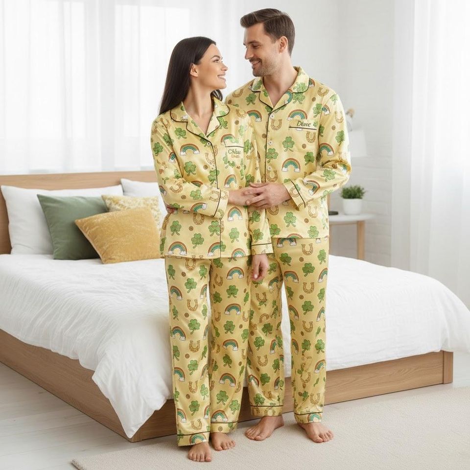 Discover St Patricks Day Pajama Set for Women, Men, Kid's - Matching Pajamas Set - Pajama gift for Family