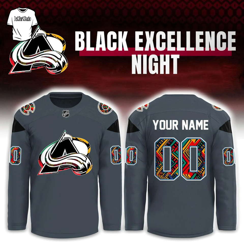 Colorado Avalanche Black Excellence Heritage Custom Name Jersey