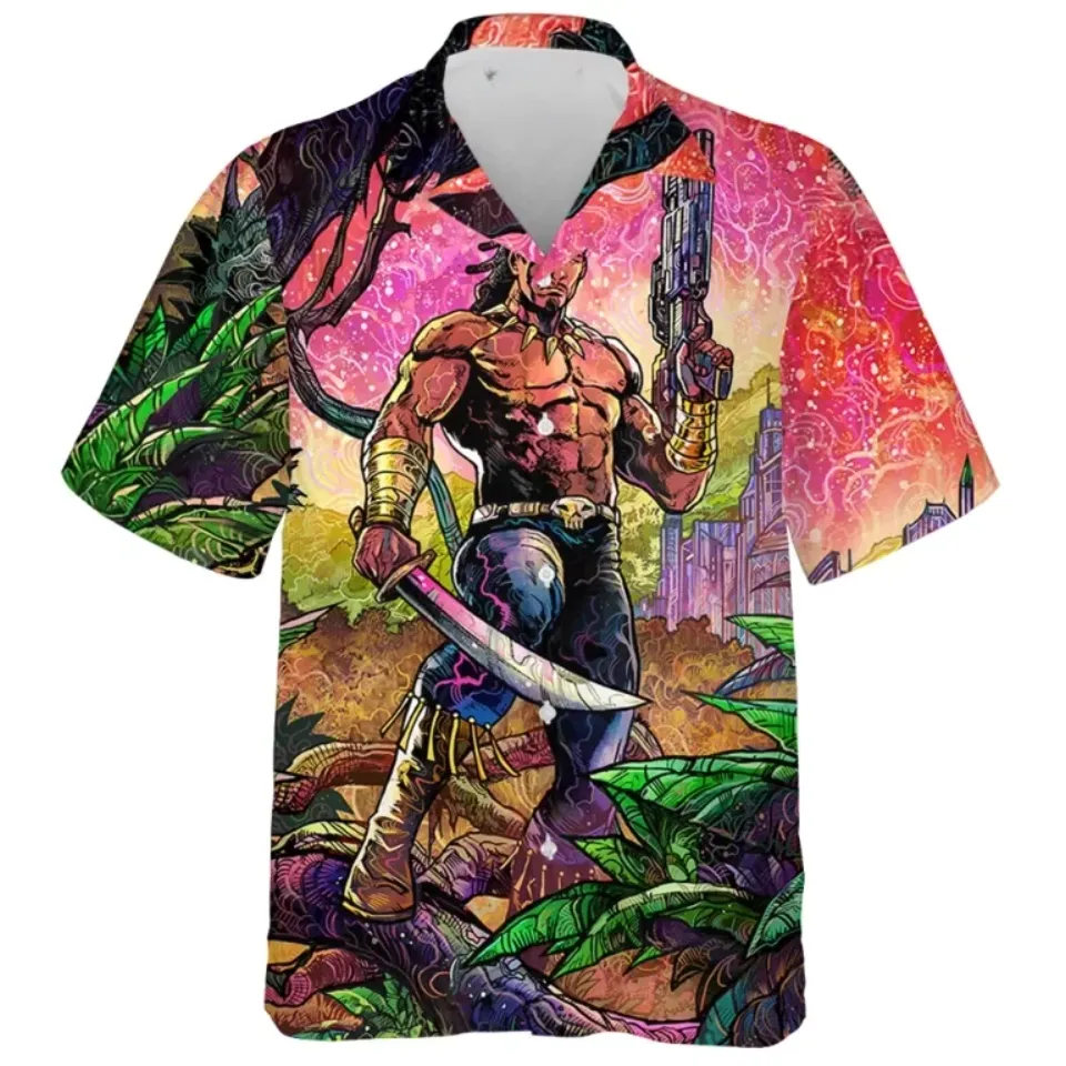 Disney Marvel Killmonger Retro Comic Art Hawaiian Shirt