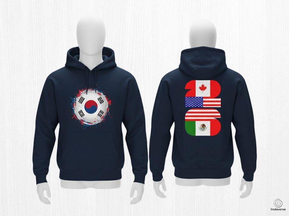 South Korea World Cup Soccer Hoodie, Premium Taeguk Warriors Sweatshirt, 2026 World Cup Korea Football Fan Apparel