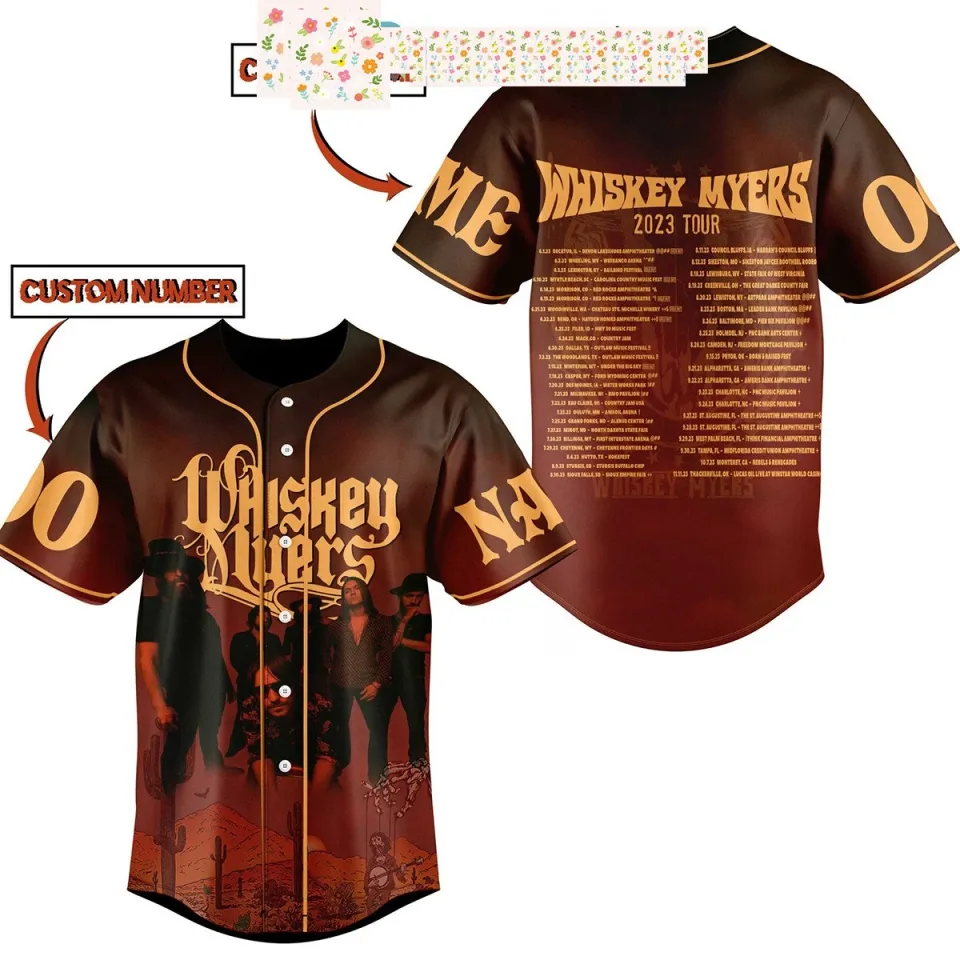 Whiskey Myers 2023 Tour Personalized Baseball Jersey