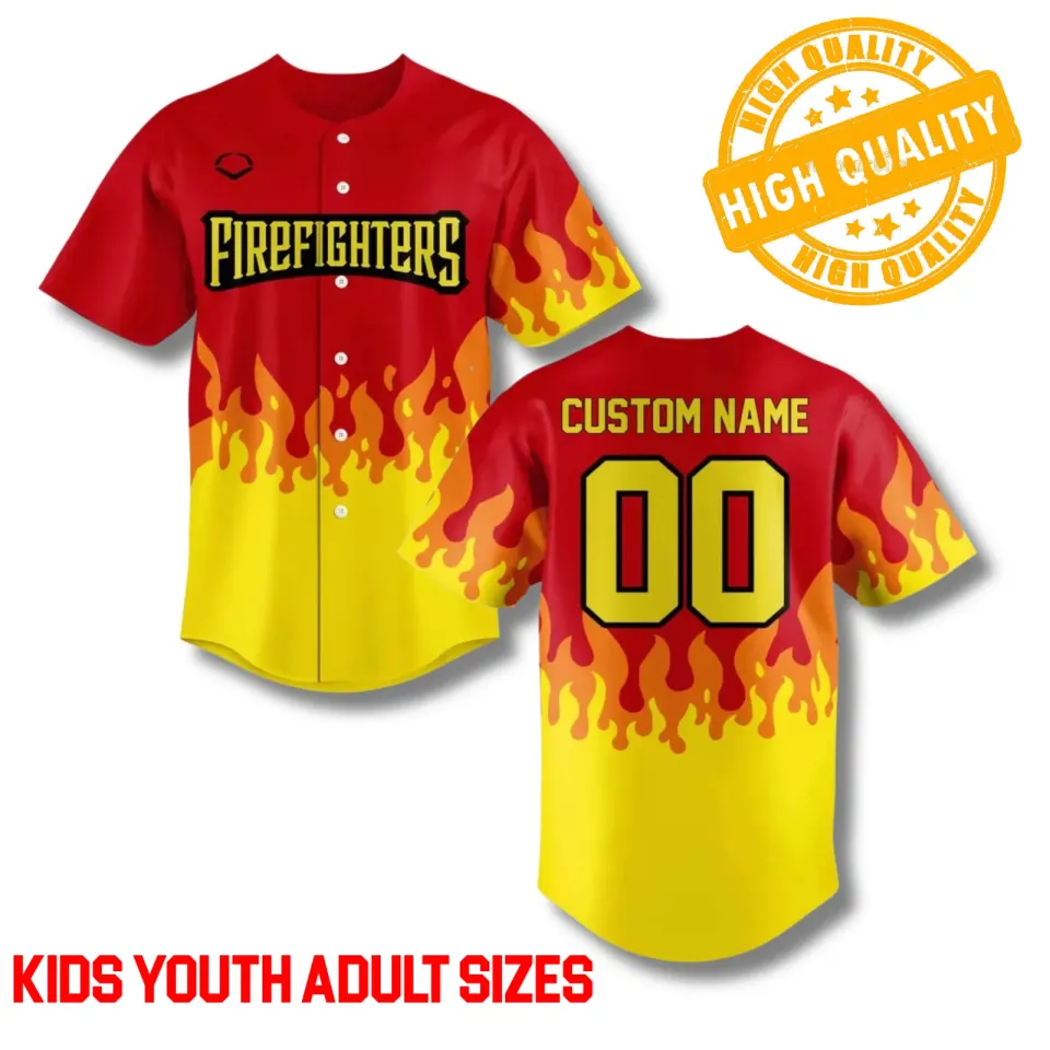 The Firefighters baseball 3D BASEBALL JERSEY All sizes JJ6254