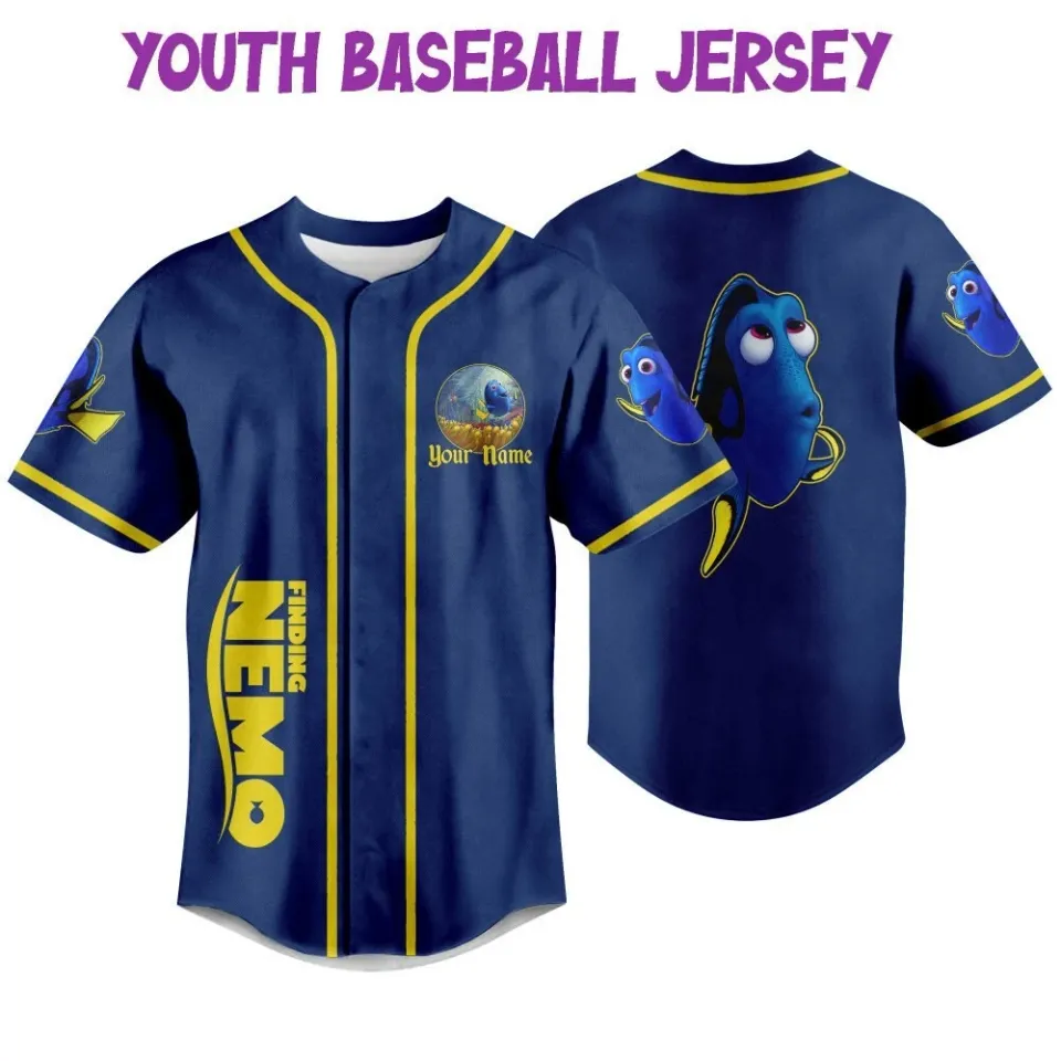 Personalized Disney Finding Nemo Dory Awesome Jersey, Disney Baseball Jersey