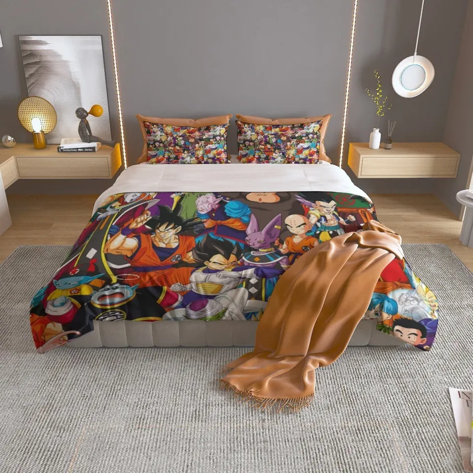 Top! Dragon Ball Super Print Bedding Set 125Gsm (Quilt Case And Pillow Case)