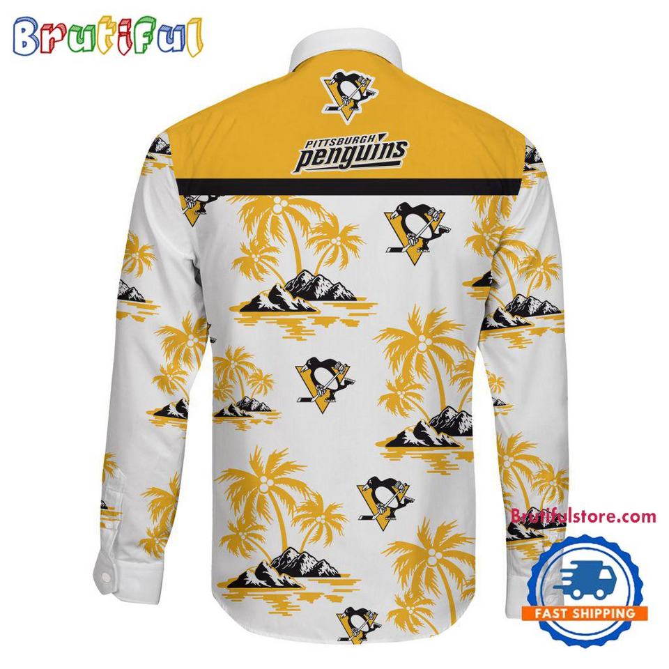 Pittsburgh Penguins Special Hockey Long Sleeve Hawaiian Design Button Shirt
